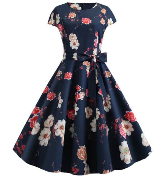 Women's Vintage Floral Printed Dress