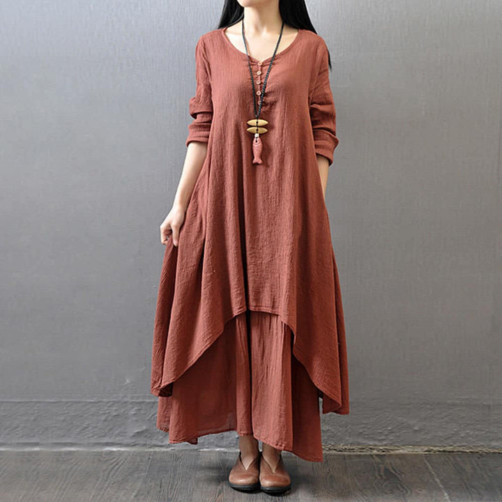 Women's Boho Linen Maxi Dress