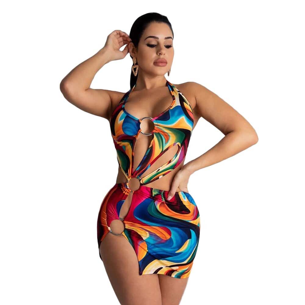 Summer Colorful Mini Dress for Women