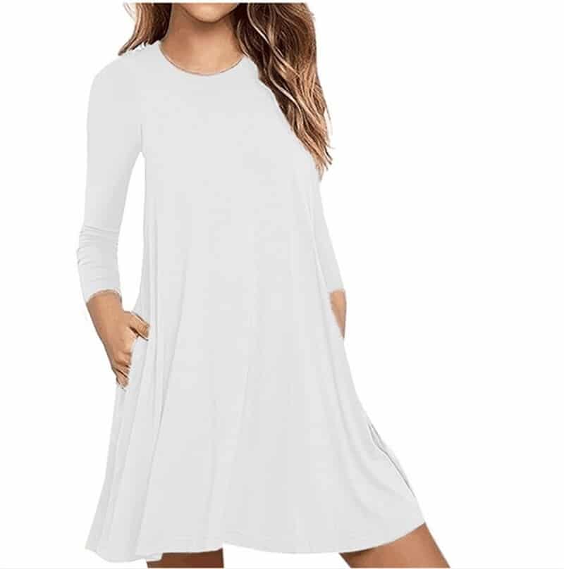 Casual Thin Women's Long Sleeved A-Line Dress