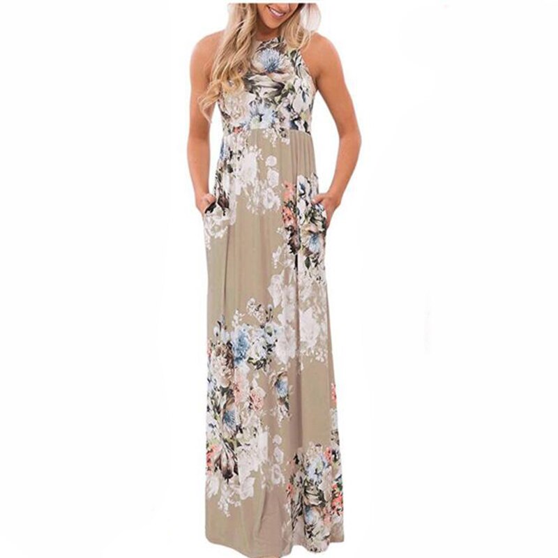 Romantic Bohemian Summer Long Floral Women’s Dress