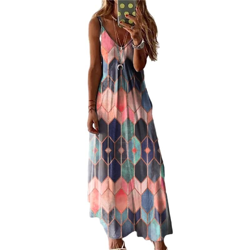 Women's Printed Casual Long Dress