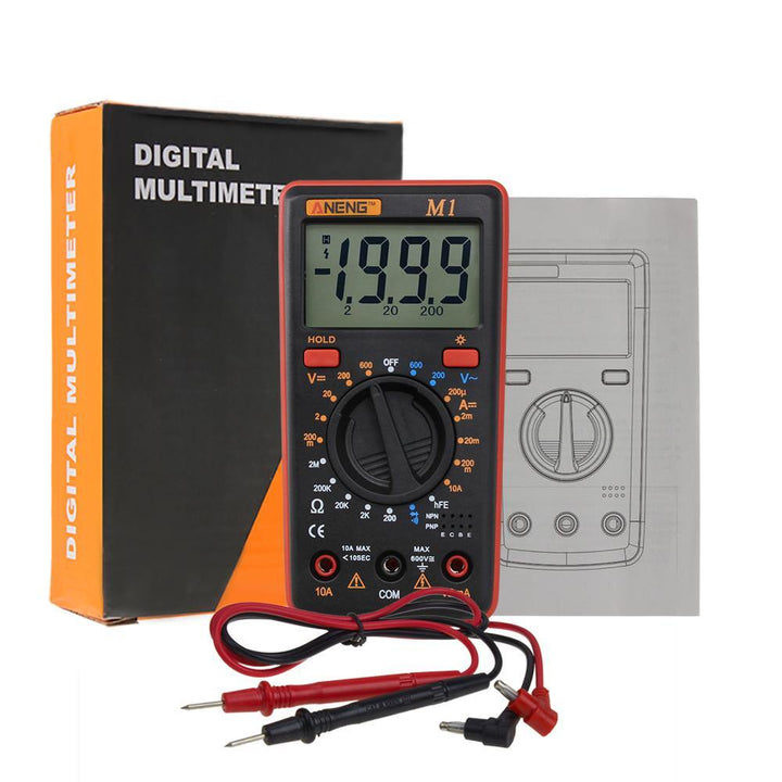 ANENG M1 Handheld Digital Multimeter AC/DC Voltage Current Resistance Transistor Continuity Test Overload Protection - MRSLM