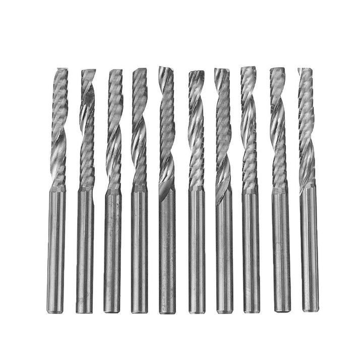 10pcs 3.175mm Shank 22mm Single Flute Spiral Milling Cutter for Engraving Machine - MRSLM