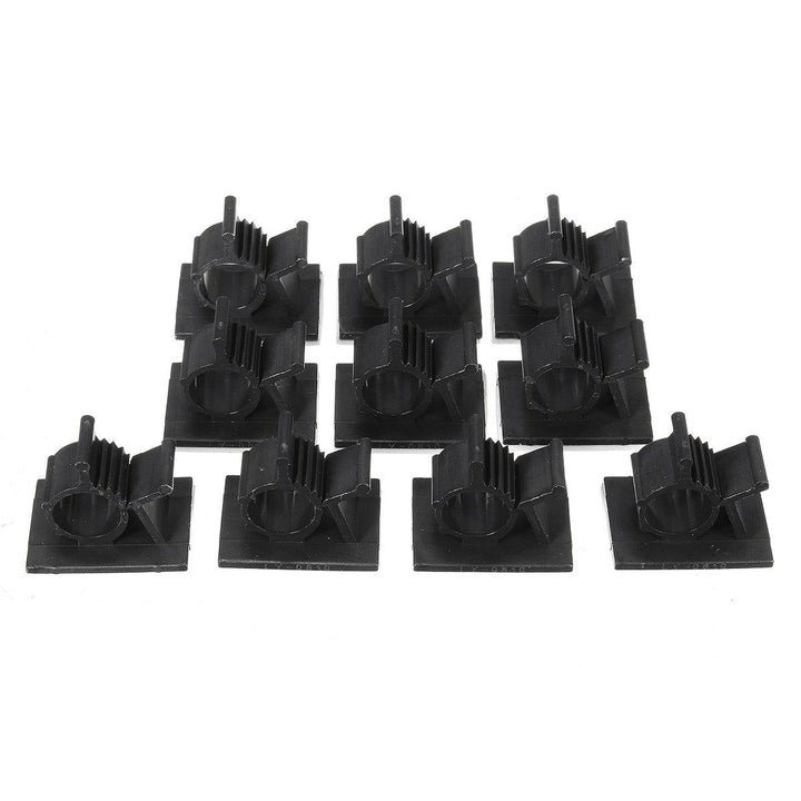 10Pcs Cable Cord Fasteners Holder Adhesive Black Tie Clips Clamp - MRSLM