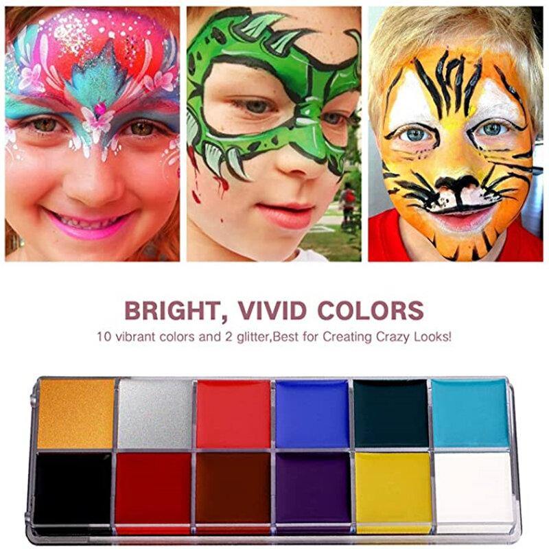 12 Colors Face Body Paint Oil Face Painting Kits Professional Painting Halloween Party Fancy Make Up - MRSLM