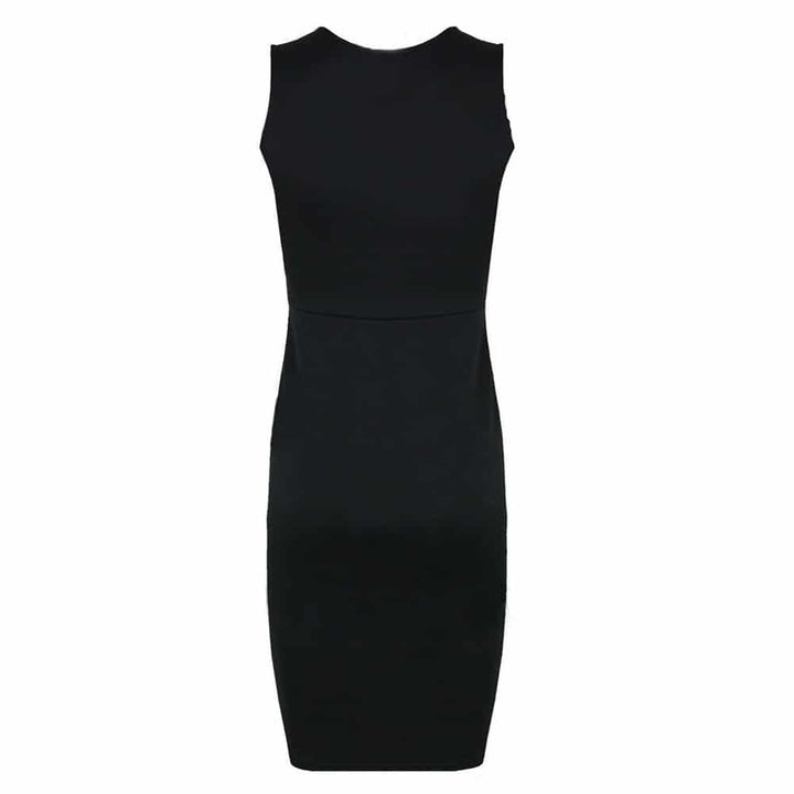 Women's Leather Paneled Bodycon Dress