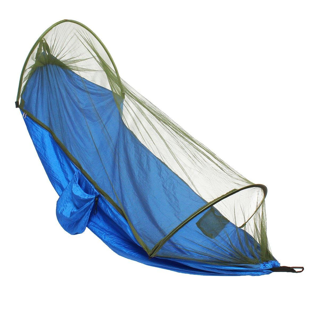 Anti-mosquito Parachute Nylon Hammock Outdoor Travel Camping Turn Over Tents (Dark Green) - MRSLM