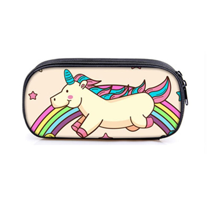 Unicorn Pencil Case Large Capacity Oxford Fabric Pen Box Stationery Cosmetic 4 Patterns Pen Holder For Student Children - MRSLM