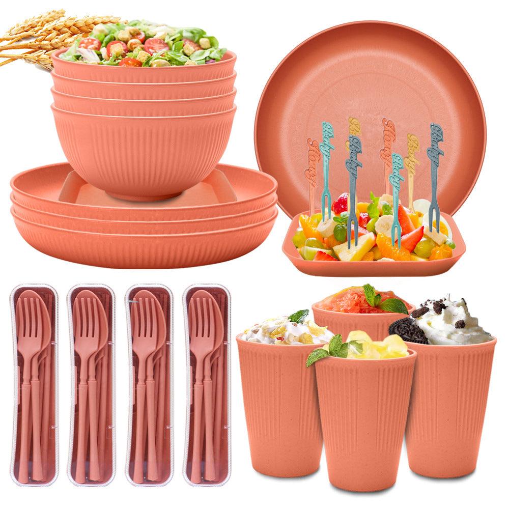 Wheat Straw Tableware Set For Home Meals - MRSLM