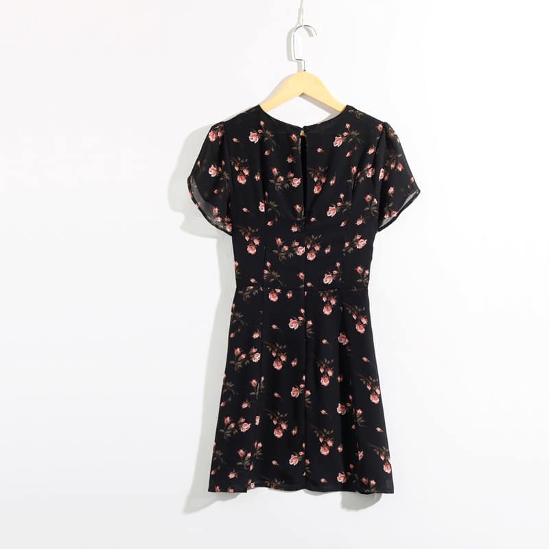 Women's Round Neck Short Sleeved Mini Dress