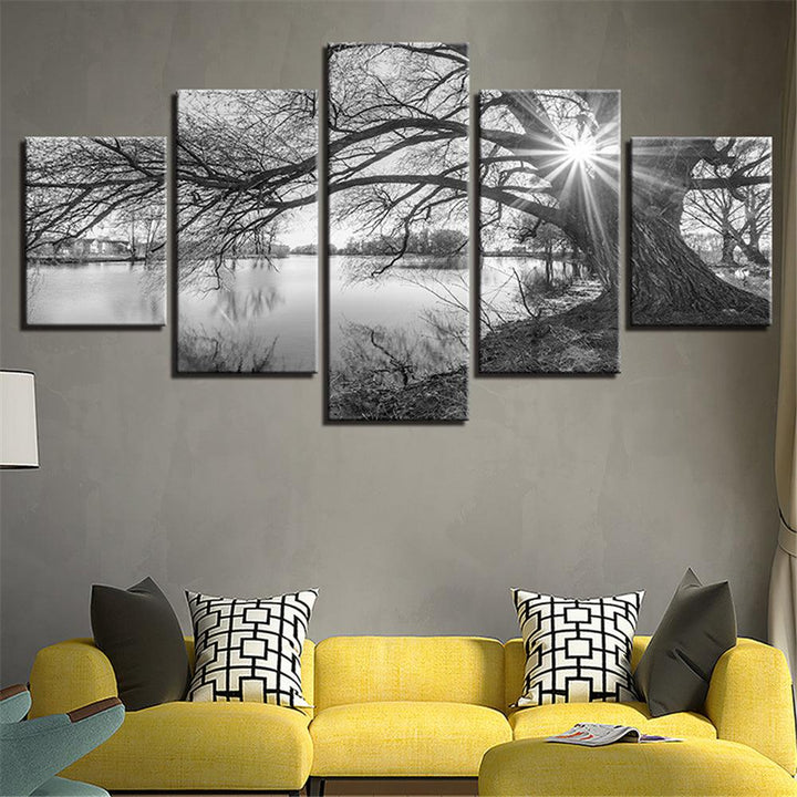 5 Panels Unframed Modern Canvas Art Oil Painting Picture Room Wall Art Pictures Home Wall Decoration Supplies - MRSLM