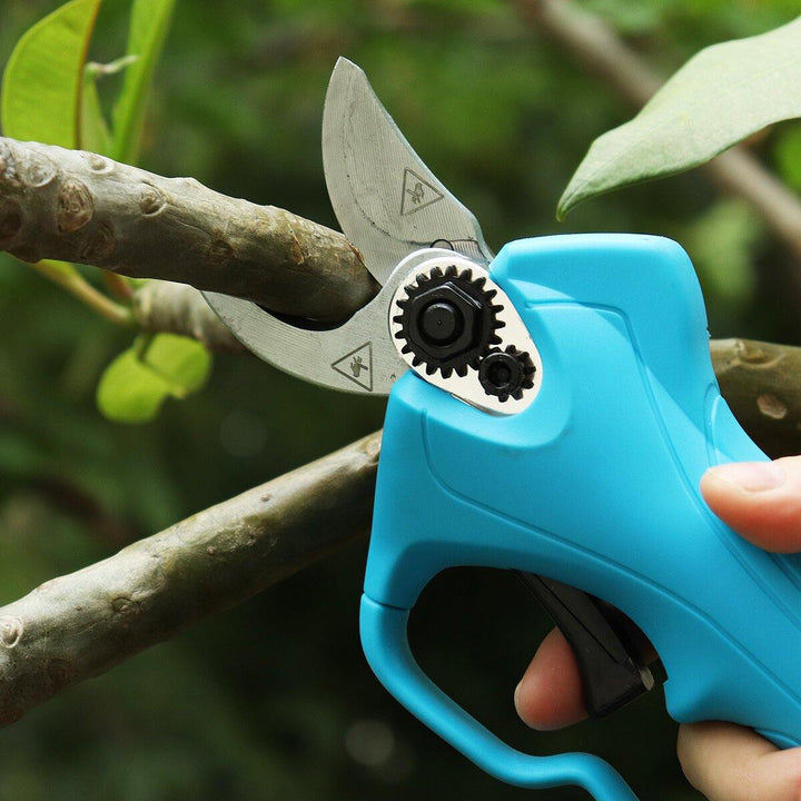 US Plug 2 Batteries Rechargeable Electric Pruning Scissors Branch Cutter Garden Tool - MRSLM