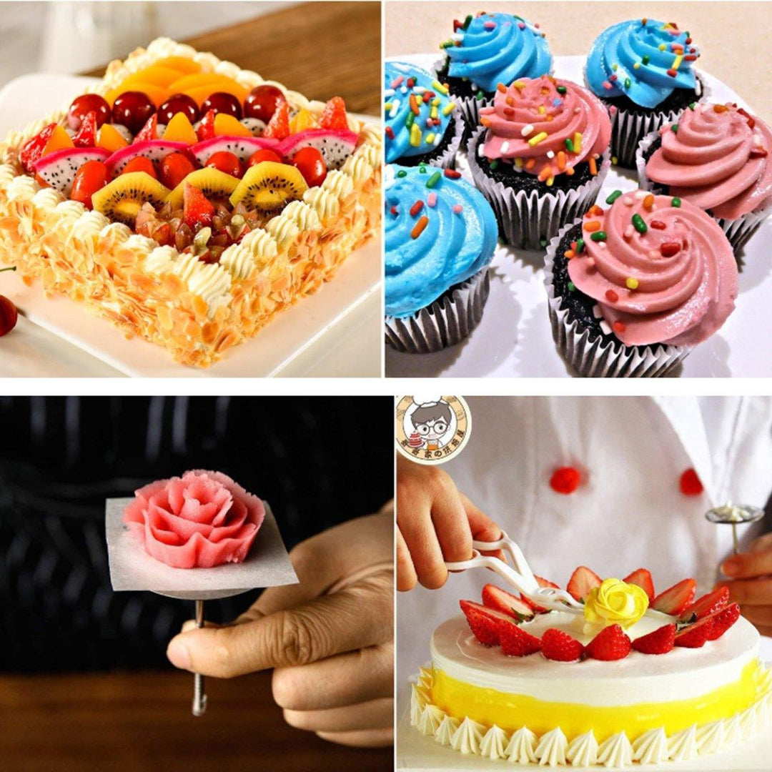 136pcs DIY Cake Decorating Set Stainless Pastry Nozzles Cake Turntable Set Confectionery Bag Baking Tools - MRSLM