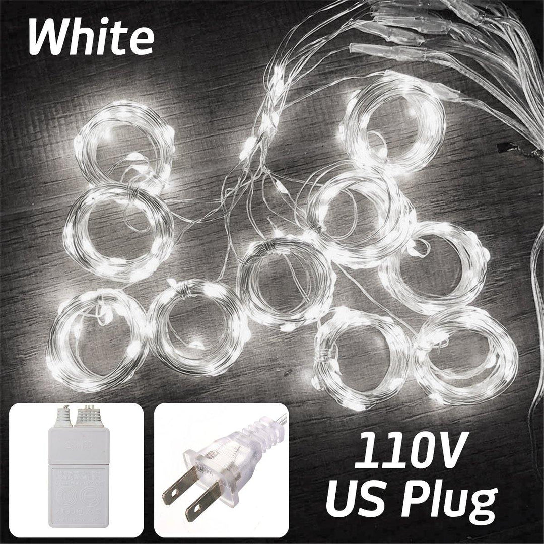 AC110V 300LED Curtain Fairy String Light Window Christmas Wedding Party Decor Lamp US Plug - MRSLM