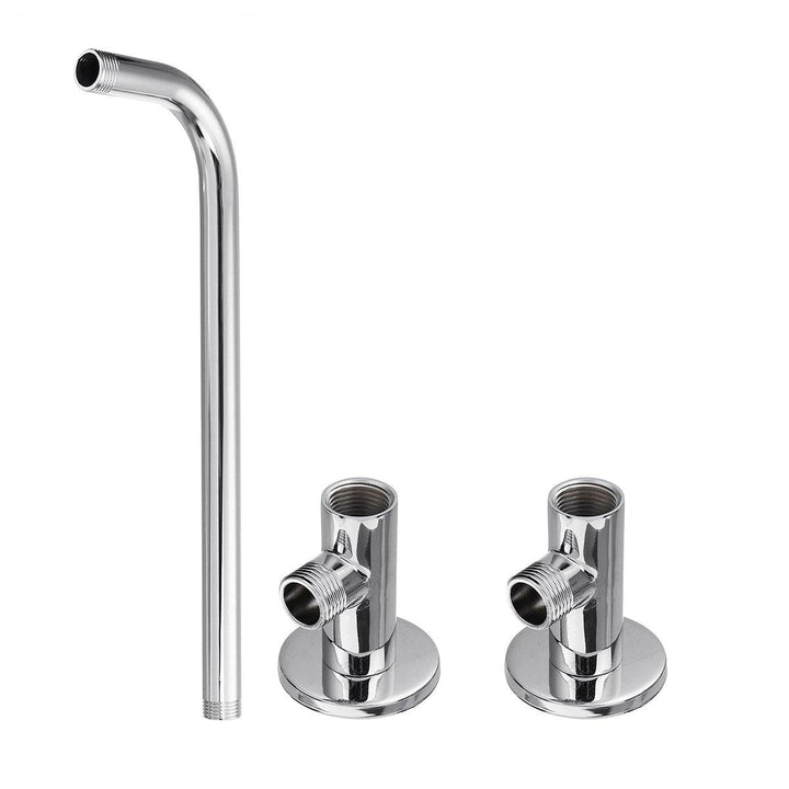 37cm/48cm Rain Shower Head Wall Arm Stainless Steel Extension Water Pipe with Base Mount - MRSLM