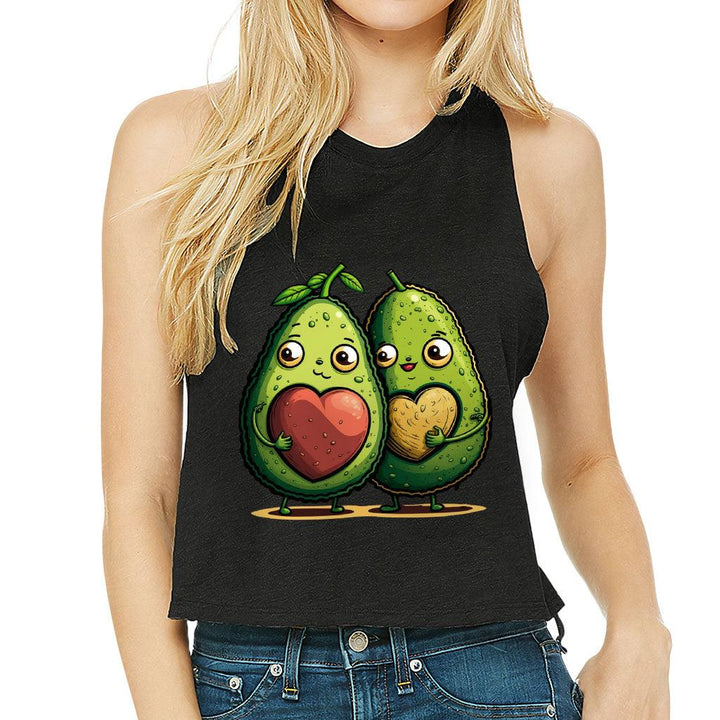 Avocado Racerback Cropped Tank - Love Couple Women's Tank - Graphic Tank Top - MRSLM