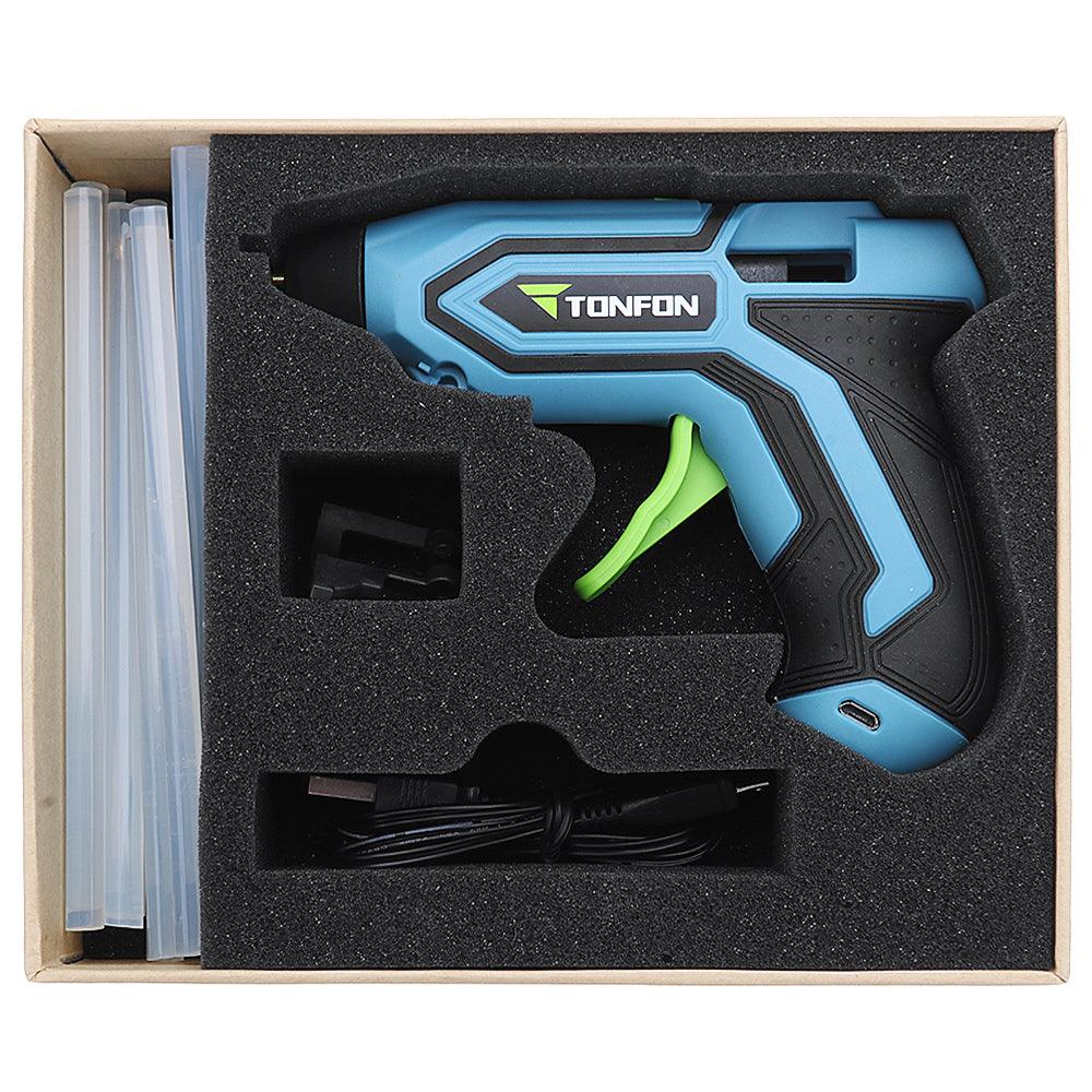 Tonfon 3.6V 2000mAh Cordless Hot Glue Guns Kits USB Rechargable Melt Glue Kits with 10 Glue Sticks - MRSLM