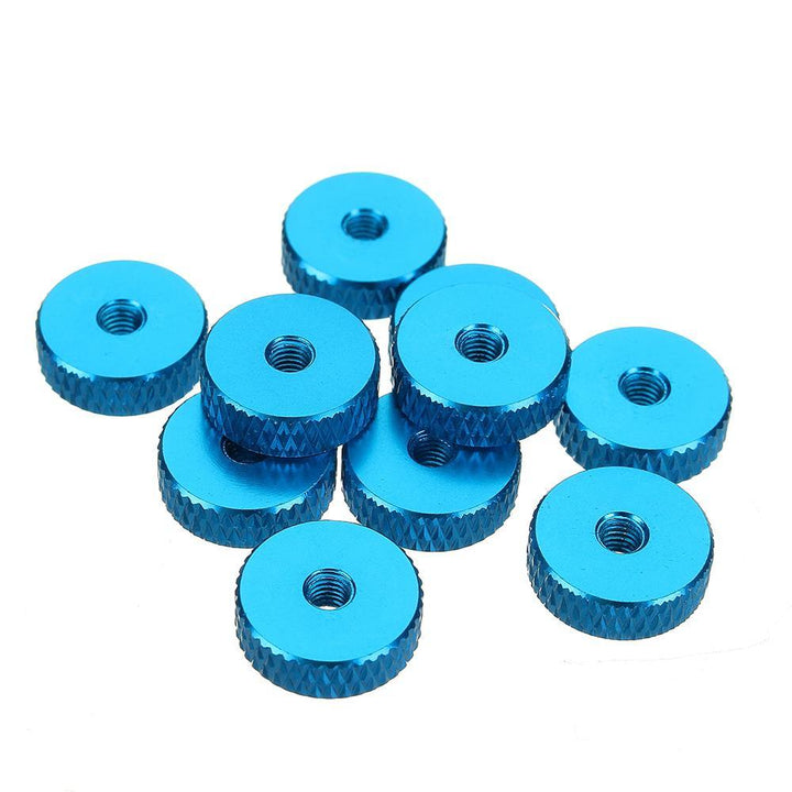 Suleve M3AN11 10Pcs M3 Manual Knurled Thumb Screw Nut Spacer Flat Washer Aluminum Alloy Multicolor - MRSLM