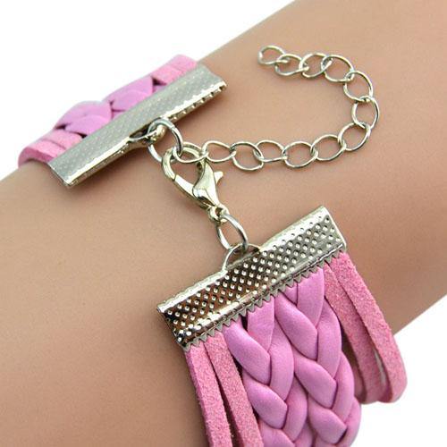 Infinity Love Charm Bracelet Bangle Rhinestone Arabic Numerals Wrist Watch - MRSLM