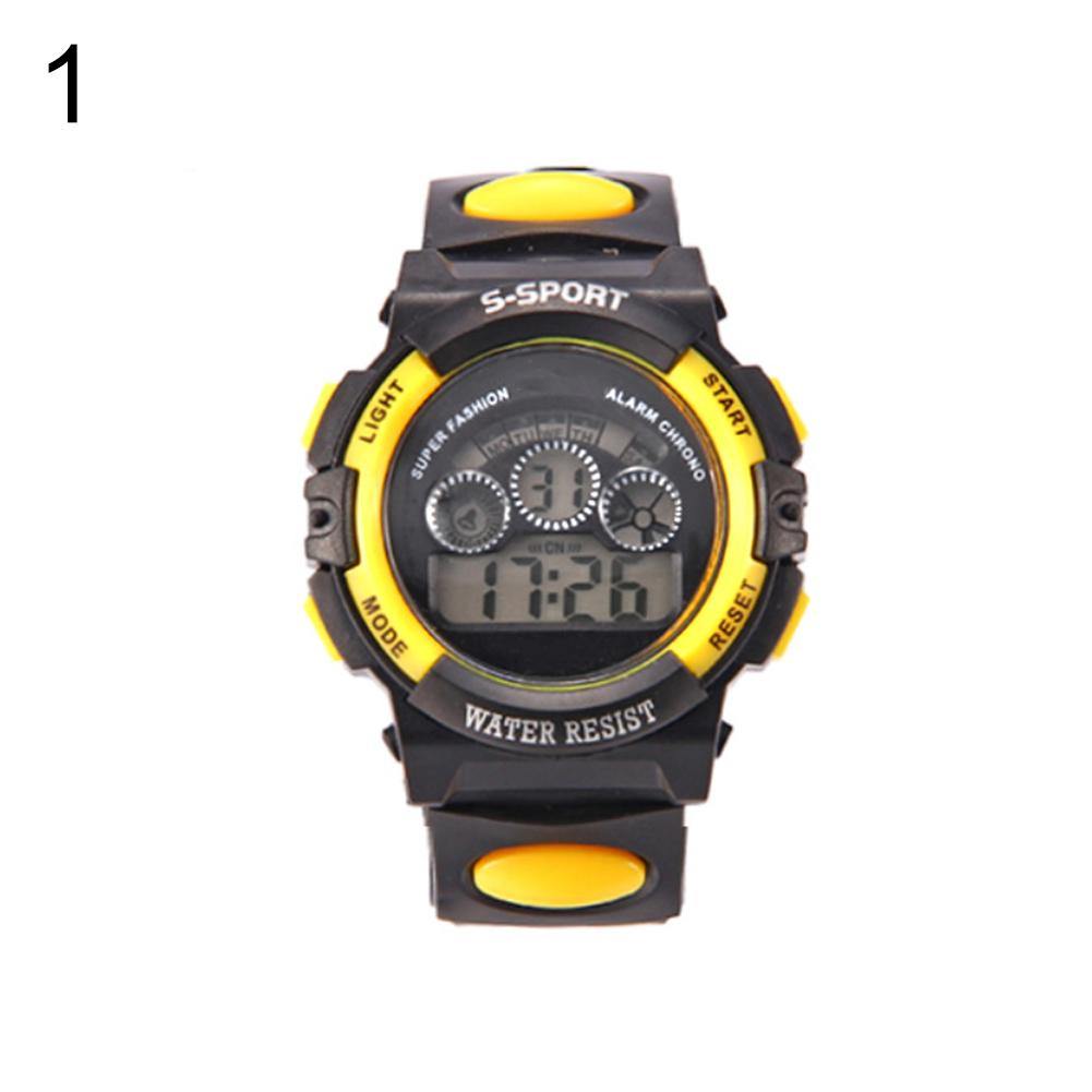 Waterproof Children LED Digital Display Alarm Date Luminous Sports Wrist Watch - MRSLM