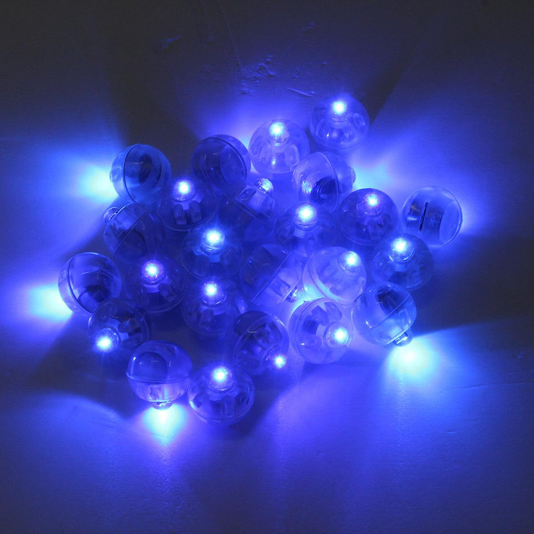 25pcs 1.7cm Round LED Balloon Light Lamp Glowing Balloon Lights Birthday Wedding Party Decoration - MRSLM