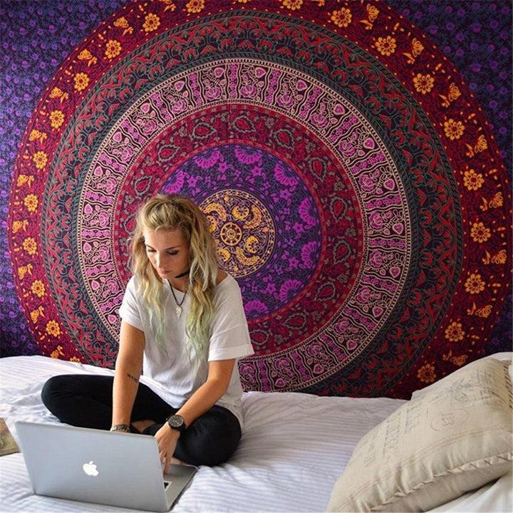 Indian Mandala Tapestry Wall Hanging Sandy Beach Throw Rug Blanket Camping Tent Travel Mattress Bohemian Sleeping Pad Tapestry - MRSLM