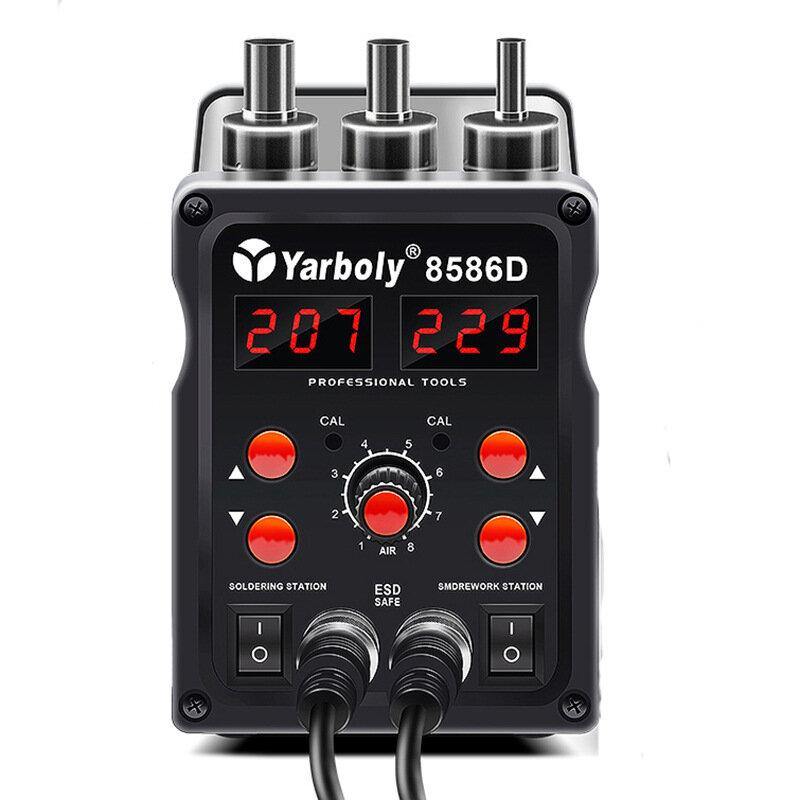 Yarboly 8586D LED Digital Soldering Station Hot Air Gun Rework Station Electric Soldering Iron For Phone PCB IC SMD BGA Welding - MRSLM