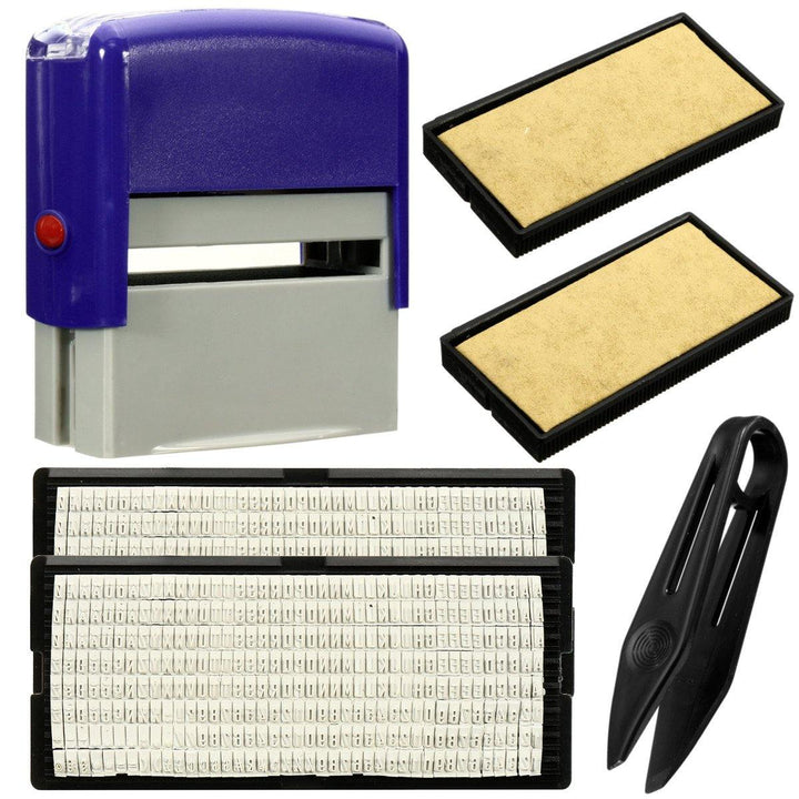 Personalised DIY Self Inking Rubber Stamp Kit Customised Business Name Address - MRSLM