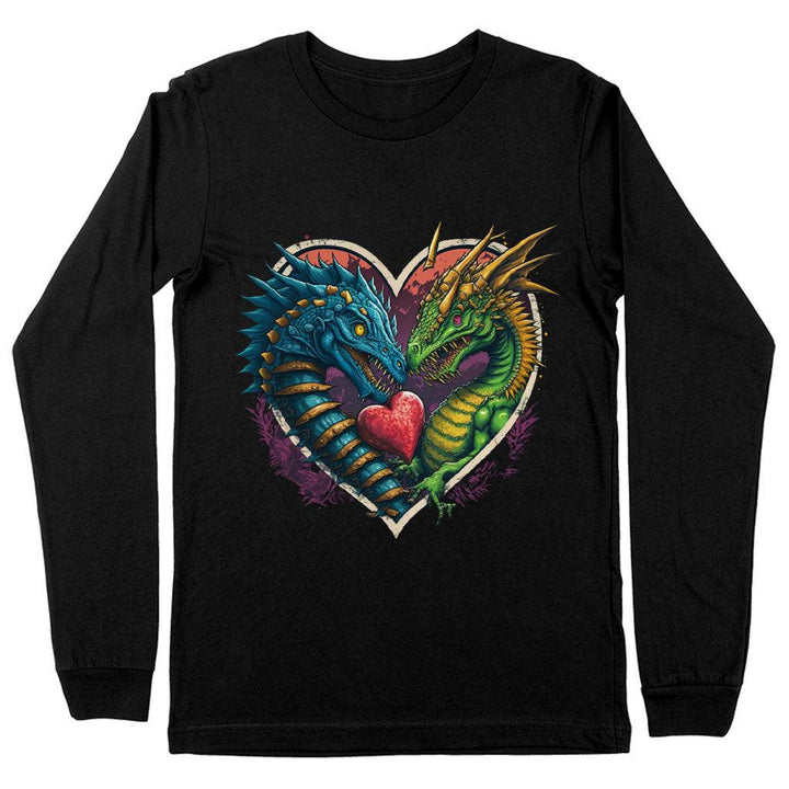 Animal Themed Long Sleeve T-Shirt - Dinosaur Graphic T-Shirt - Colorful Long Sleeve Tee - MRSLM