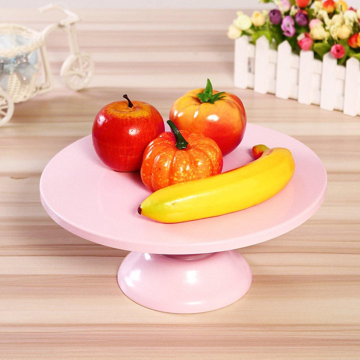 12 Inch Iron Round Revolving Cake Stand Pedestal White Pink Dessert Holder Wedding Party Decoration - MRSLM