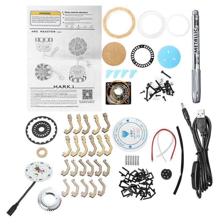 MK1 Acrylic Remote Ver. Tony DIY Arc Reactor Lamp Kit Remote Control Illuminant LED Flash Light Heart Set - MRSLM