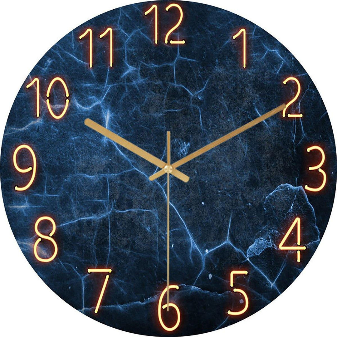 12 Inch Fashion Glass Quartz Clock Home Living Quiet Silent Simple Clock - MRSLM