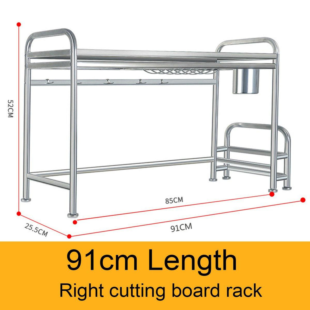 66cm/91cm Stainless Steel Over Sink Dish Drying Rack Storage Multifunctional Arrangement for Kitchen Counter - MRSLM