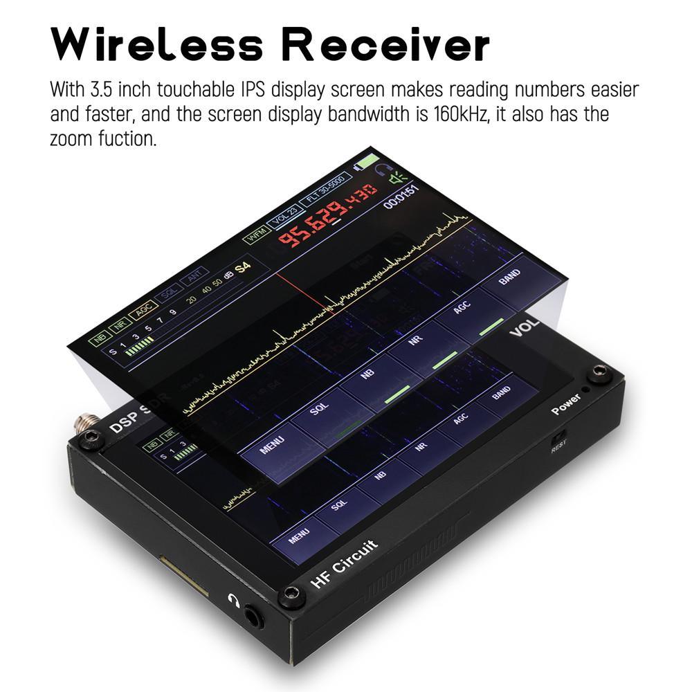 Ultra-thin 50KHz-200MHz Malahit SDR Receiver Malachite DSP Software Defined Radio 3.5" Display Battery Inside Nice Sound - Black 400MHz~2GHz - MRSLM