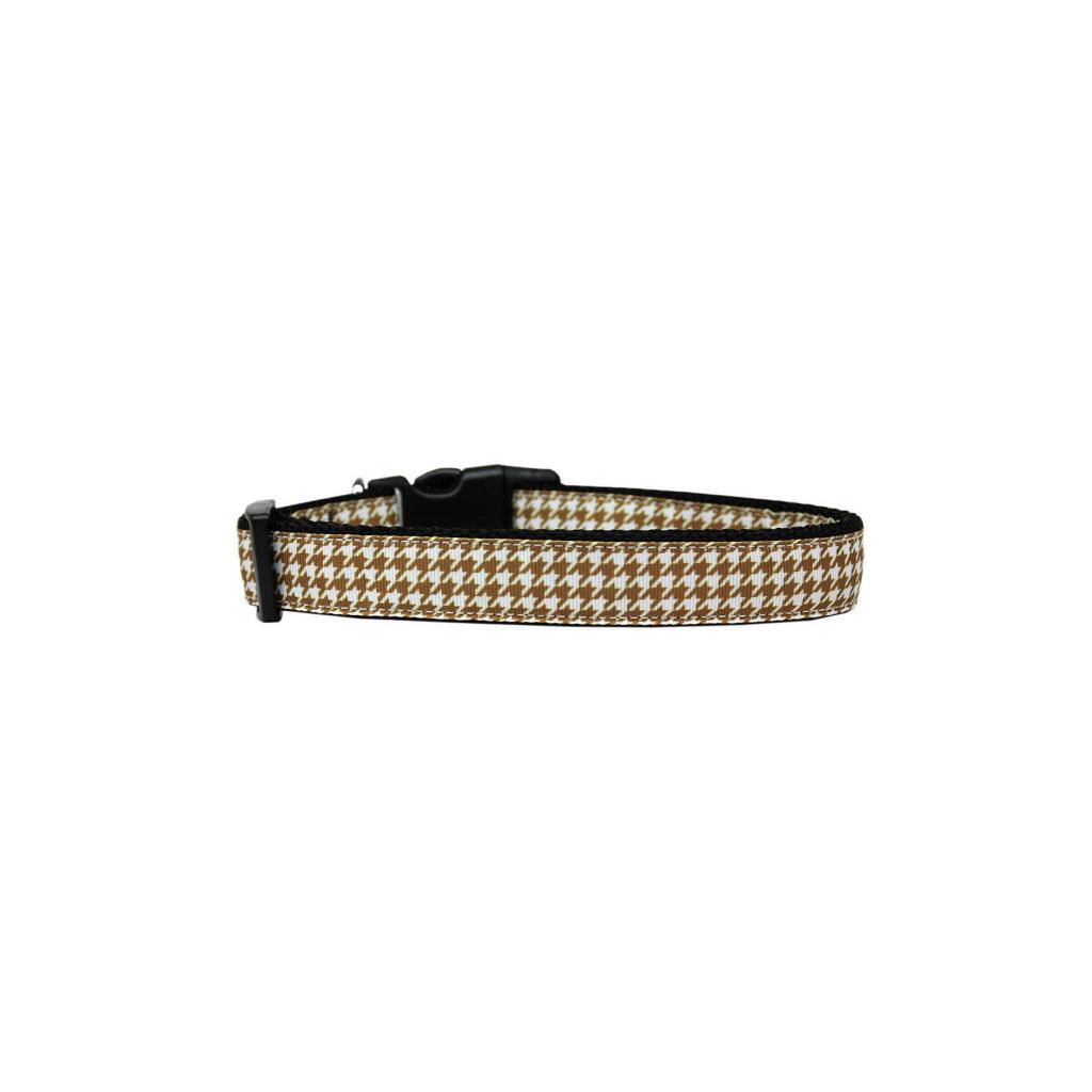 Brown Houndstooth Nylon Ribbon Collar - MRSLM