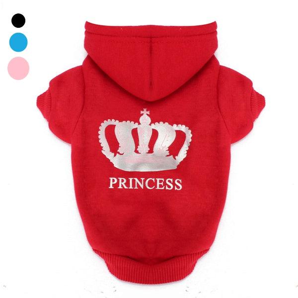 XS To XXXL Winter Pets Dog Princess Crown Printed Clothes Puppy Cat Hoodie Warm Coat - MRSLM