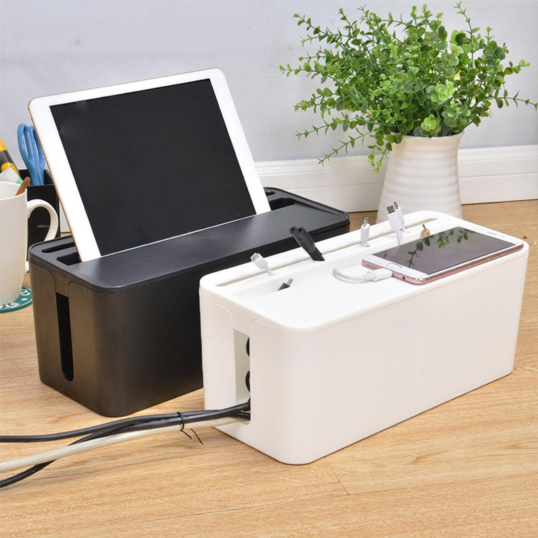 Cable Storage Box Case Wire Management Power Plug Cord Socket Safety Desktop Organizer - MRSLM