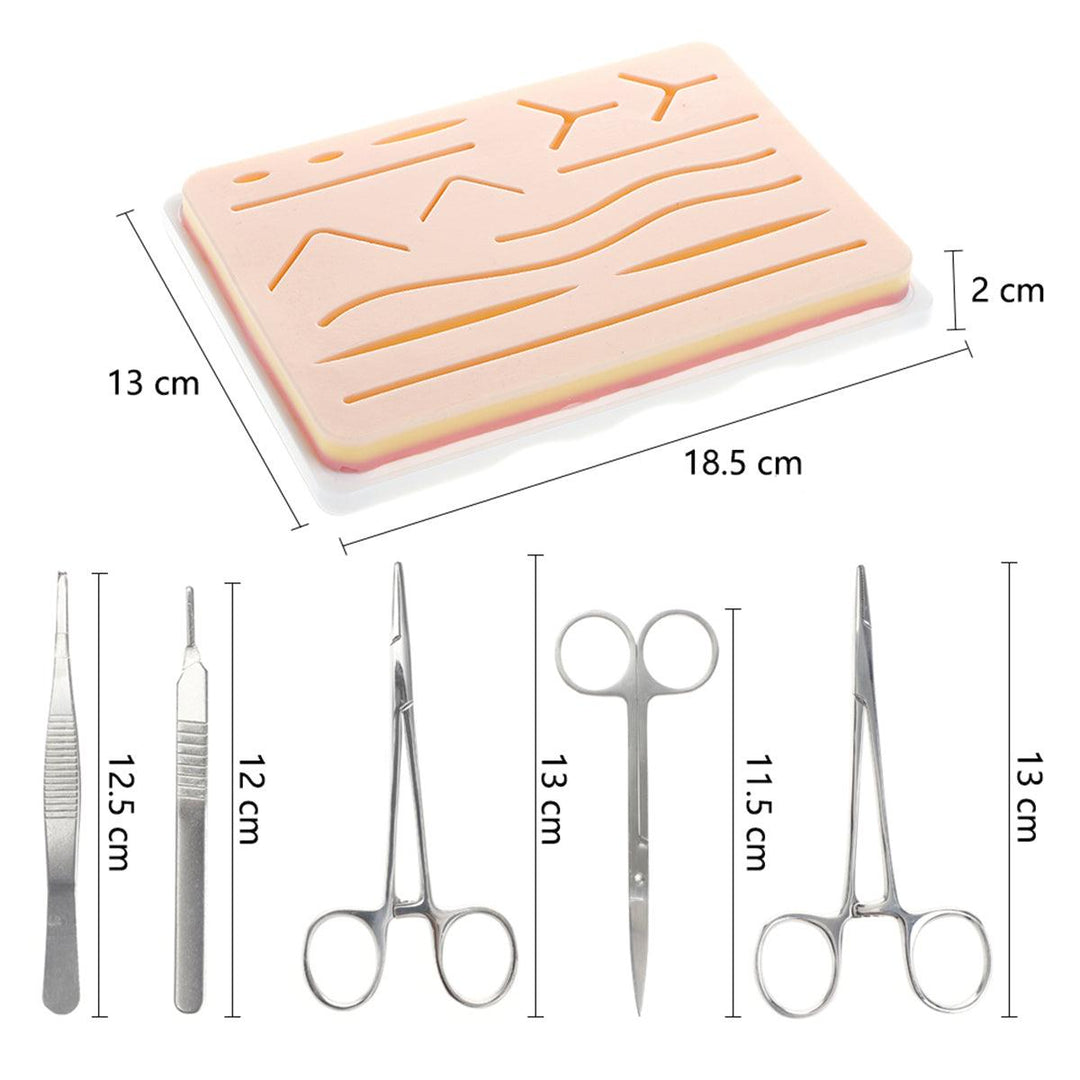 25 In 1 Skin Suture Surgical Training Kit Silicone Pad Needle Scissors Tools Kit - MRSLM