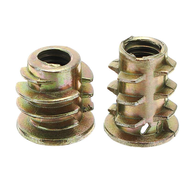 Suleve M6ZN1 50Pcs M6 Zinc Alloy Wood Furniture Hex Socket Drive Head Screw-in Threaded Insert Nut 8mm-25mm - MRSLM