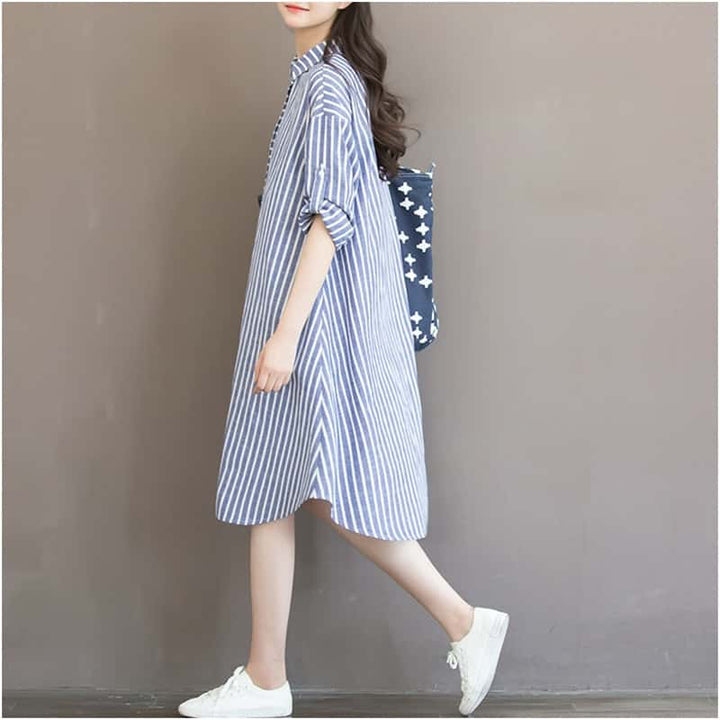 Cotton Striped Dress for Pregnant Women