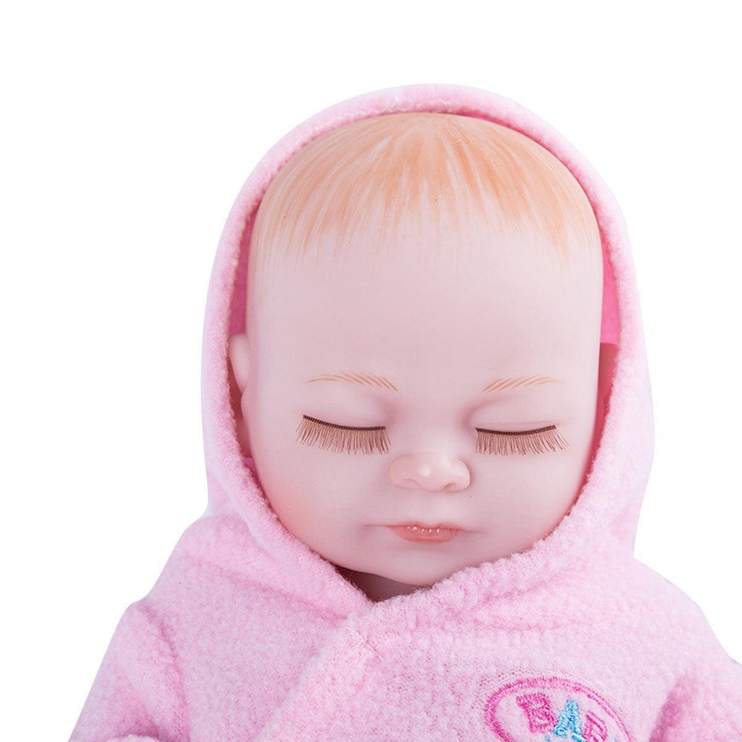 11'' Real Life Lifelike Reborn Baby Dolls Full Silicone Sleeping Pink Cloth Girl - MRSLM