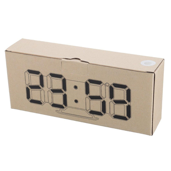 3D Alarm Clock LED Date Display Digital Temperature Snooze Table Wall Hanging - MRSLM