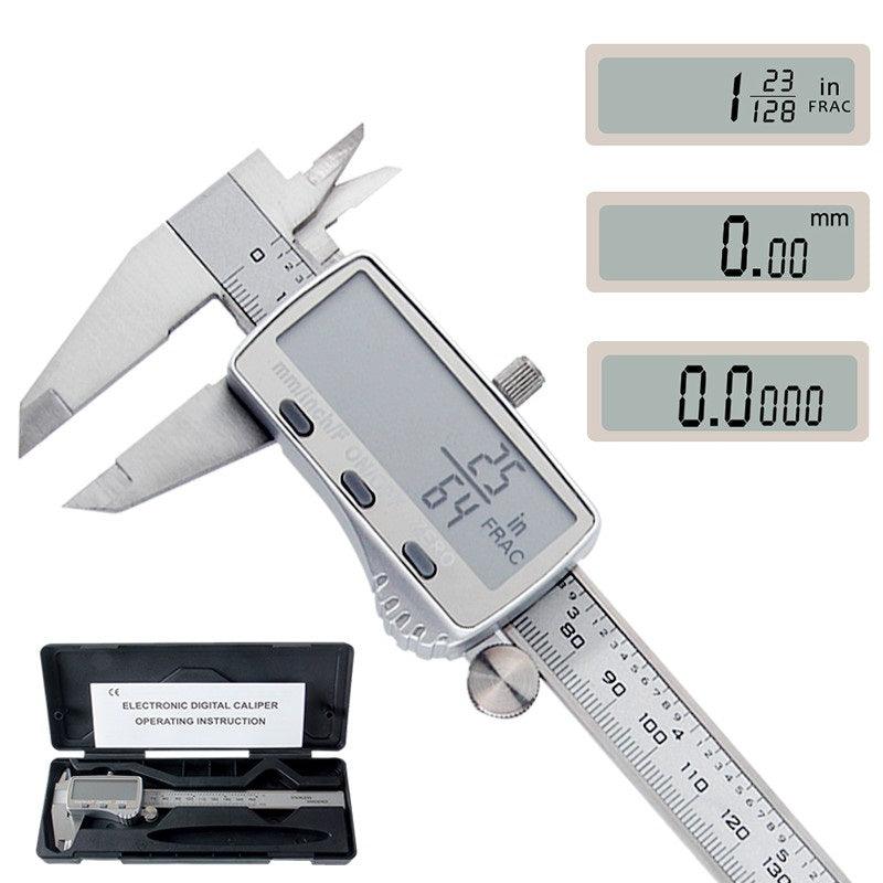 DANIU Digital Caliper 0-150mm Metric/Inch/Fraction Electronic Vernier Calipers Stainless Steel Micrometer Measuring tools - MRSLM