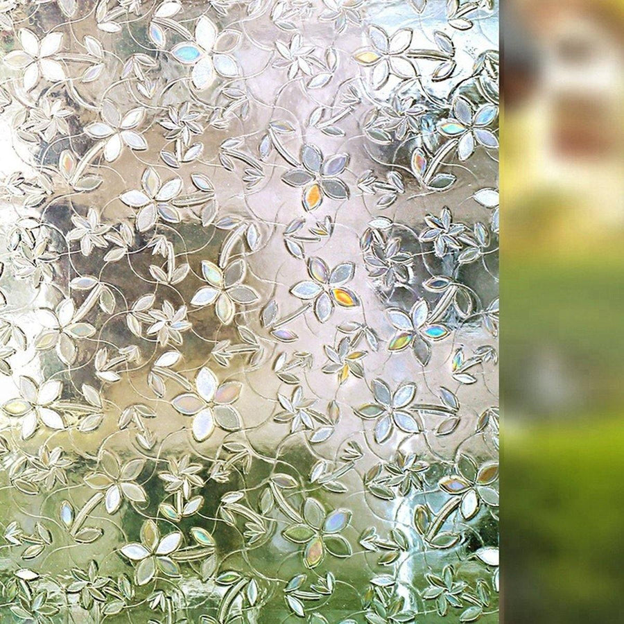 Frosted Window Film Flower Window Sticker Privacy Anti-UV Office Home Decoration - MRSLM