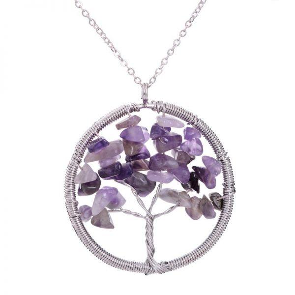 Natural stone tree of life purely handmade pendant necklace - MRSLM