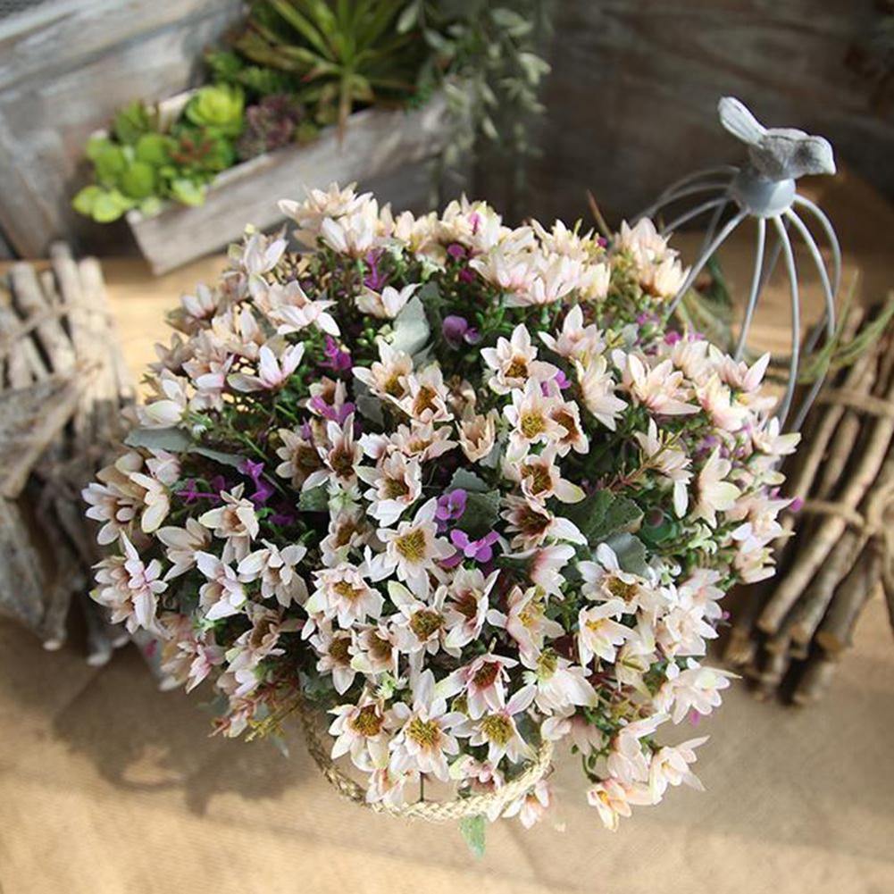 25 Heads/1 Bouquet Artificial Flowers Plant China Aster Simulation Wedding Decor - MRSLM