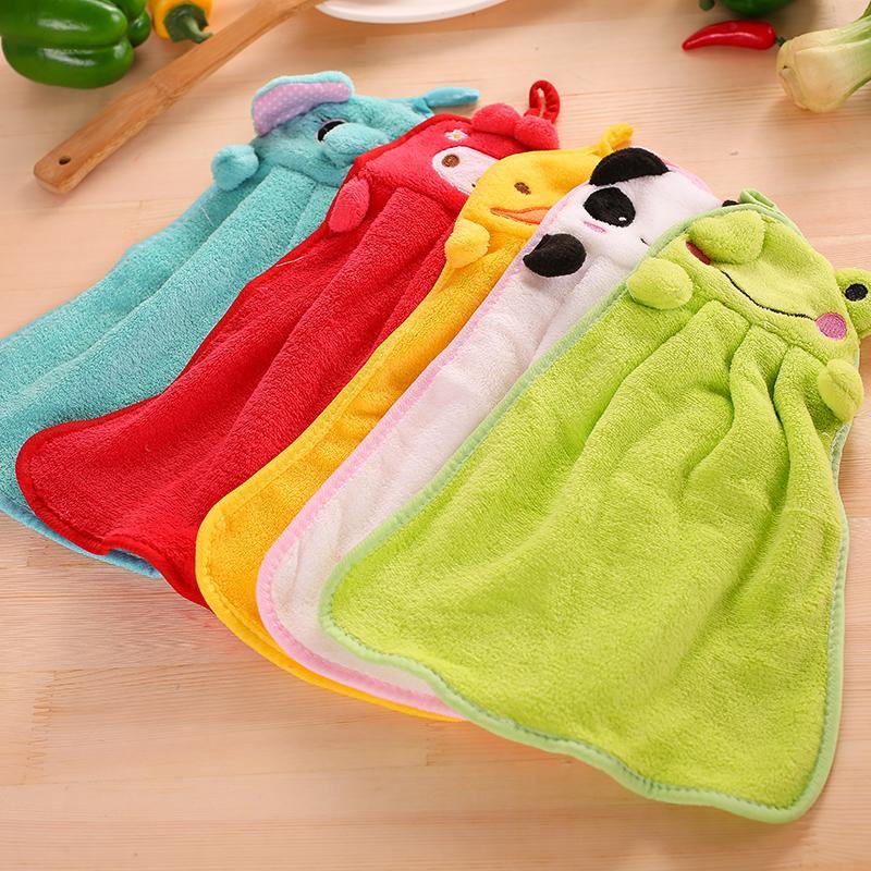 Coral Velvet Bamboo Charcoal Fiber Hand Towel Absorbent Cartoon Hand Towel - MRSLM