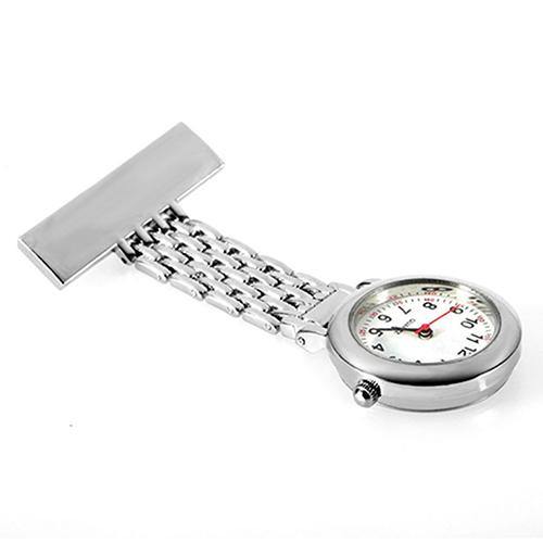 Unisex Stainless Steel Pendant Quartz Nurse Doctor Brooch Pocket Fob Watch - MRSLM