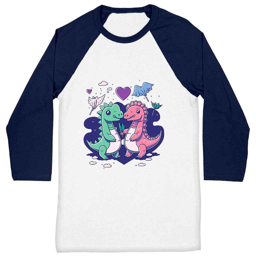 Dinosaur Graphic Baseball T-Shirt - Cartoon T-Shirt - Themed Baseball Tee - MRSLM